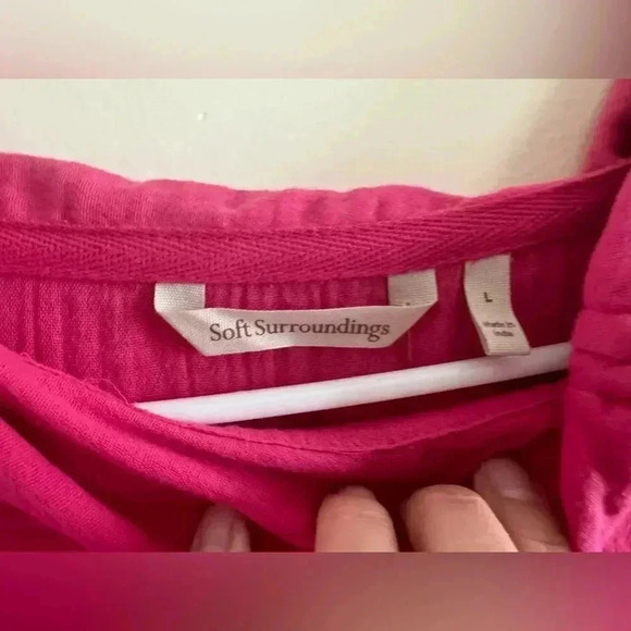 Soft Surroundings Crinkle Gauze Giovinezza Tunic in Raspberry L - Picture 11 of 11